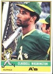 1976 Topps Baseball Cards      189     Claudell Washington